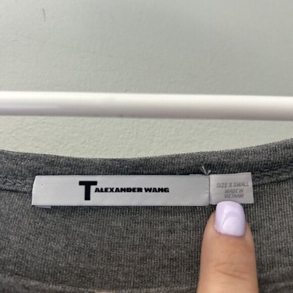T by Alexander Wang Women's Gray T-Shirt Dress Short Sleeve Pocket Size XS - Picture 3 of 6